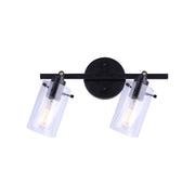 Canarm Joni 14in 2-Light Track Light | Matte Black and Clear Glass Shade | Kitchen & Living Room Track Lighting | 14 x 5 x 9 in | Model IT759A02BK
