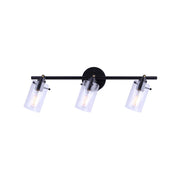 Canarm Joni 24in 3-Light Track Lighting | Transitional Matte Black and Clear Glass | Kitchen & Living Room | 24 x 5 x 9 in | Model IT759A03BK