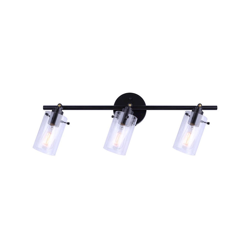 Canarm Joni 24in 3-Light Track Lighting | Transitional Matte Black and Clear Glass | Kitchen & Living Room | 24 x 5 x 9 in | Model IT759A03BK