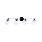 Canarm Joni 33in 4-Light Track Lighting | Transitional Matte Black and Clear Glass | Kitchen & Living Room | 33 x 5 x 9 in | Model IT759A04BK