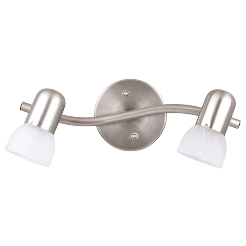 Canarm Jasper 15in 2-Head Track Lighting | Brushed Pewter and White Alabaster Glass | Kitchen & Living Room | 15 x 6 x 6 in | Model IT9251