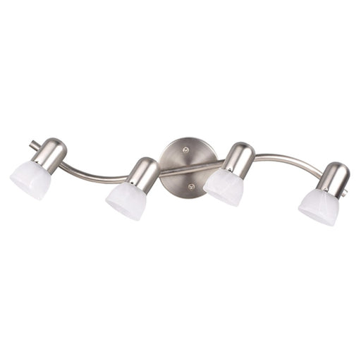 Canarm Jasper 26in 4-Light Track Light Kit | Brushed Pewter and White Alabaster Glass | Kitchen & Living Room | 26 x 26 x 6 in | Model IT94BPT