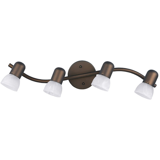 Canarm Jasper 26in 4-Light Track Light Kit | Oil Rubbed Bronze and White Alabaster Glass | Kitchen & Living Room | 26 x 26 x 6 in | Model IT94ORB