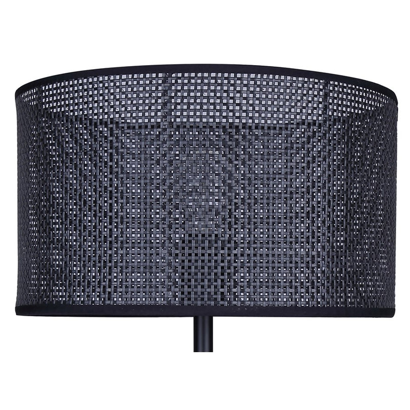 Canarm Bellamy 1-Light Table Lamp | Matte Black Metal & Faux Rattan Shade | Bedroom & Living Room | 13.75 x 13.75 x 22 in | Model ITL1149A22BK-BPR