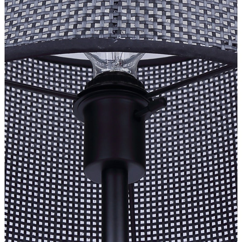 Canarm Bellamy 1-Light Table Lamp | Matte Black Metal & Faux Rattan Shade | Bedroom & Living Room | 13.75 x 13.75 x 22 in | Model ITL1149A22BK-BPR