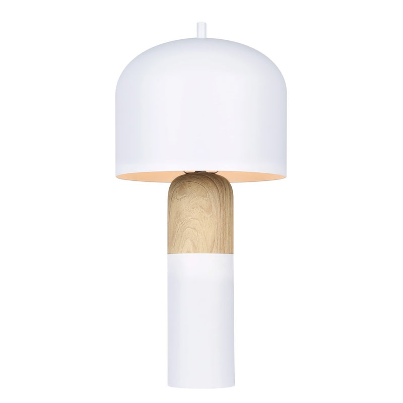 Canarm Caleb 1 Light 19" Table Lamp, Matte White/Faux Wood