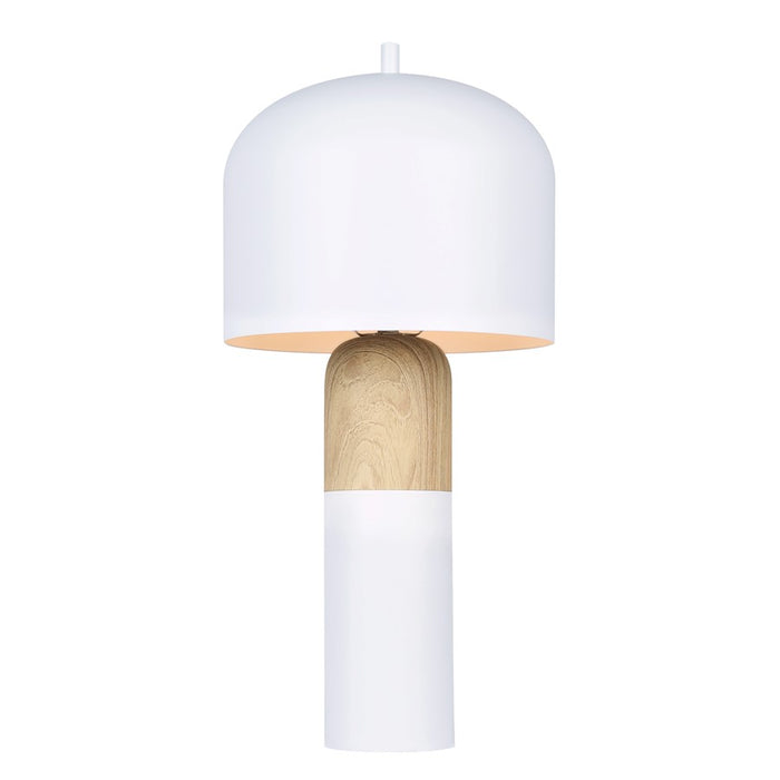 Canarm Caleb 1 Light 19" Table Lamp, Matte White/Faux Wood
