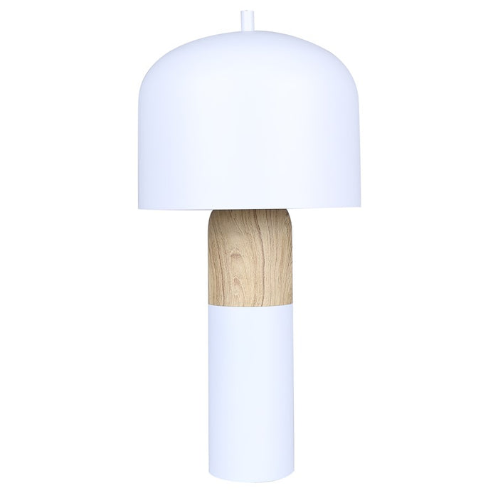 Canarm Caleb 1 Light 19" Table Lamp, Matte White/Faux Wood