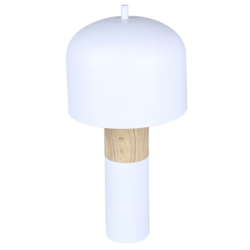 Canarm Caleb 1 Light 19" Table Lamp, Matte White/Faux Wood