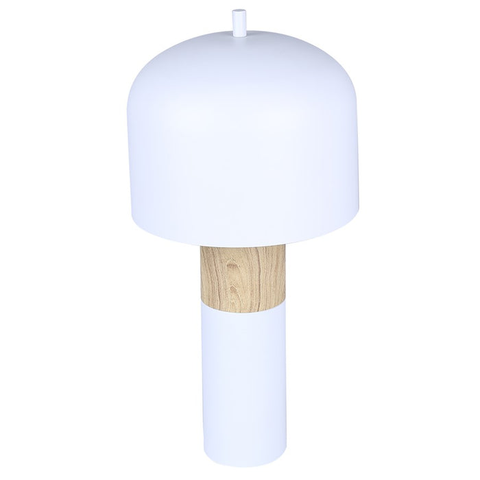 Canarm Caleb 1 Light 19" Table Lamp, Matte White/Faux Wood