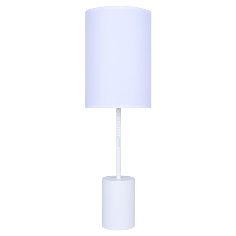 Canarm Flint 23in 1-Light Table Lamp | Minimalist White Fabric Shade | Bedroom & Home Office | 7 x 7 x 23 in | Model ITL1164A23WH