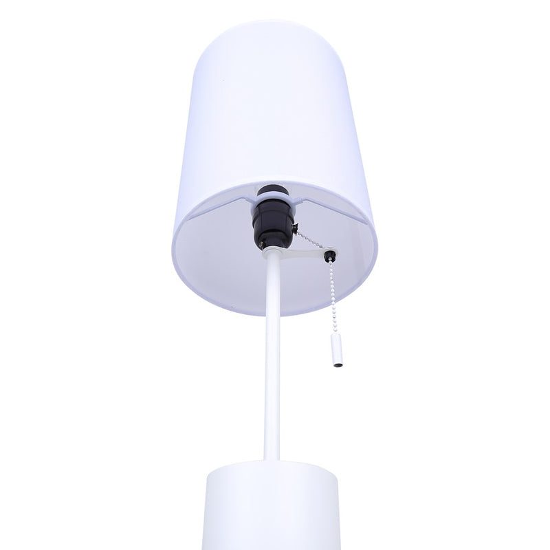 Canarm Flint 23in 1-Light Table Lamp | Minimalist White Fabric Shade | Bedroom & Home Office | 7 x 7 x 23 in | Model ITL1164A23WH