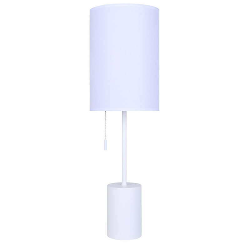 Canarm Flint 23in 1-Light Table Lamp | Minimalist White Fabric Shade | Bedroom & Home Office | 7 x 7 x 23 in | Model ITL1164A23WH