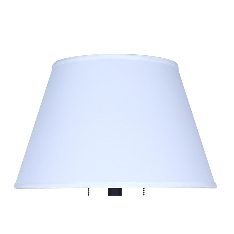 Canarm Nevan 30in 2-Light Table Lamp | Oil Rubbed Bronze and White Fabric Shade | Living Room & Bedroom | 17 x 17 x 30 in | Model ITL2121B31ORB