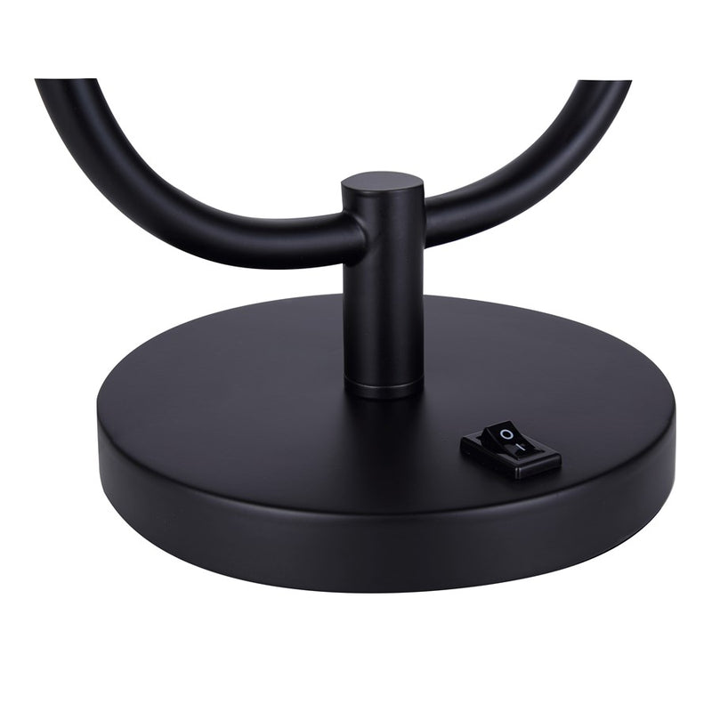 Canarm Avis 22in 1-Light Table Lamp | Matte Black and Opal Glass Shade | Bedroom & Living Room | 17 x 7 x 22 in | Model ITL2128B22BK