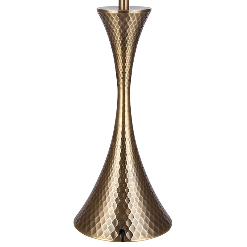 Canarm Mica 25in 1-Light Table Lamp | Hammered Gold and White Fabric Shade | Living Room & Bedroom | 13 x 13 x 25 in | Model ITL2129B26GD