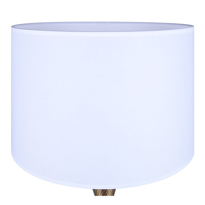 Canarm Mica 25in 1-Light Table Lamp | Hammered Gold and White Fabric Shade | Living Room & Bedroom | 13 x 13 x 25 in | Model ITL2129B26GD