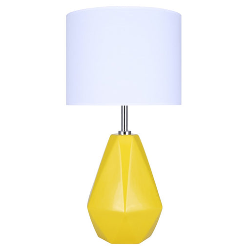 Canarm Persei 1 Light 25" Table Lamp, Vibrant Yellow/Chrome