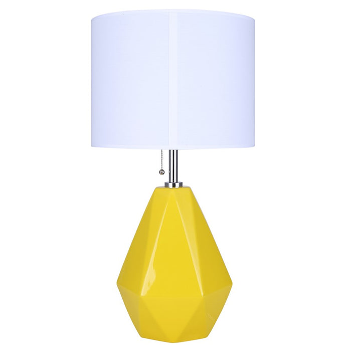 Canarm Persei 1 Light 25" Table Lamp, Vibrant Yellow/Chrome