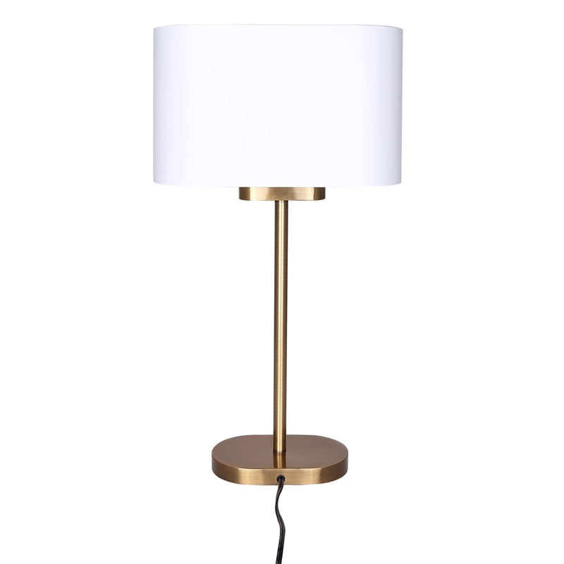 Canarm Kov 24in 1-Light Table Lamp | Gold and White Metal Shade | Bedroom & Reading Nook | 13 x 6 x 24 in | Model ITL2132B24GDW