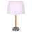 Canarm Maly 1 Light 25.5" Table Lamp, Brushed Nickel/Faux Wood