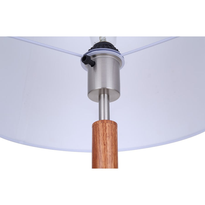 Canarm Maly 1 Light 25.5" Table Lamp, Brushed Nickel/Faux Wood