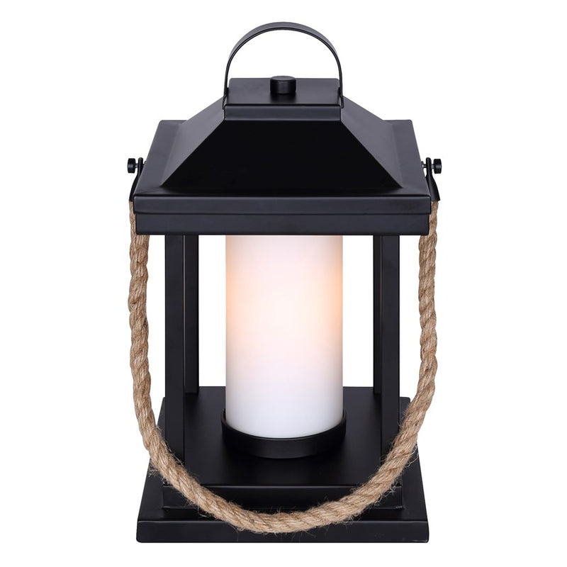 Canarm Kyler 1 Light 12.75" Table Lamp, Matte Black/Rope