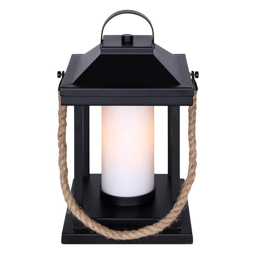 Canarm Kyler 1 Light 12.75" Table Lamp, Matte Black/Rope