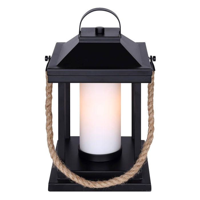 Canarm Kyler 1 Light 12.75" Table Lamp, Matte Black/Rope