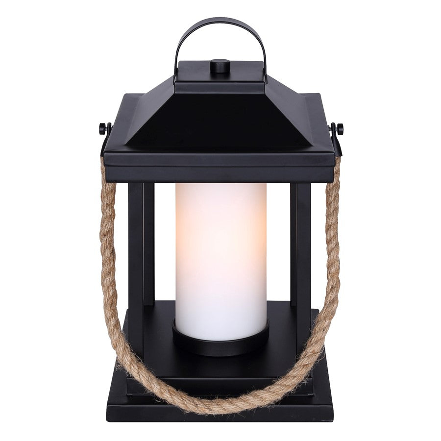 Canarm Kyler 1 Light 12.75" Table Lamp, Matte Black/Rope