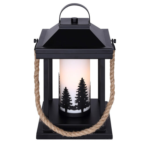 Canarm Collie 1 Light 12.75" Table Lamp, Matte Black/Rope - ITL2143B13BKR