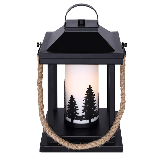 Canarm Collie 1 Light 12.75" Table Lamp, Matte Black/Rope
