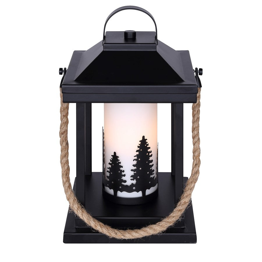 Canarm Collie 1 Light 12.75" Table Lamp, Matte Black/Rope