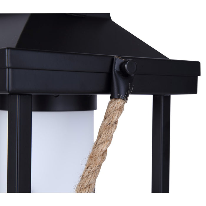 Canarm Collie 1 Light 12.75" Table Lamp, Matte Black/Rope