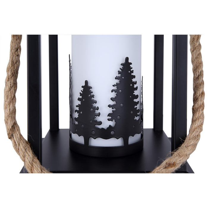 Canarm Collie 1 Light 12.75" Table Lamp, Matte Black/Rope