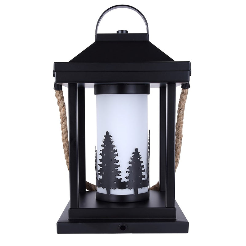 Canarm Collie 12.75in 1-Light Table Lamp | Rustic Matte Black and Rope with Opal Glass Shade | Bedside & Living Room | Model ITL2143B13BKR