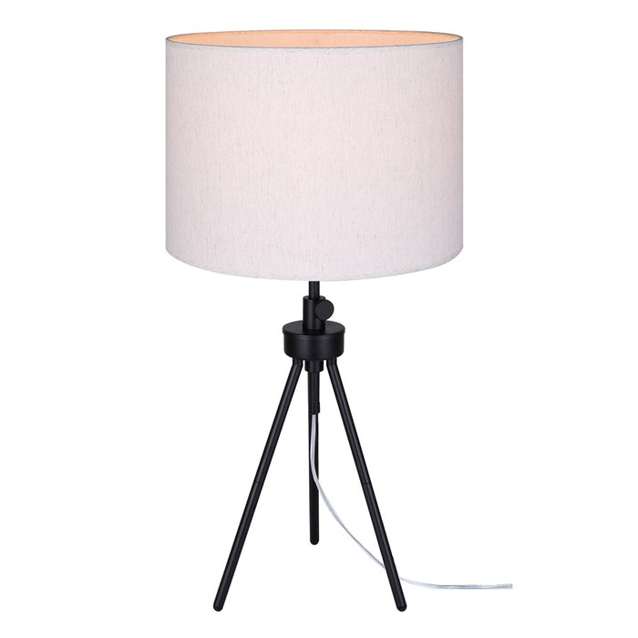 Canarm Holt 1 Light 27.25" Table Lamp, Matte Black/Neutral