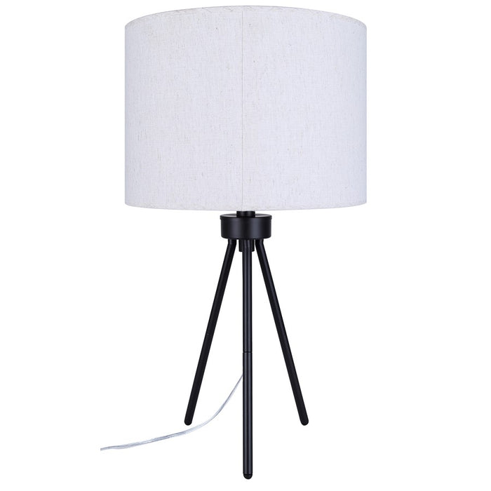 Canarm Holt 1 Light 27.25" Table Lamp, Matte Black/Neutral