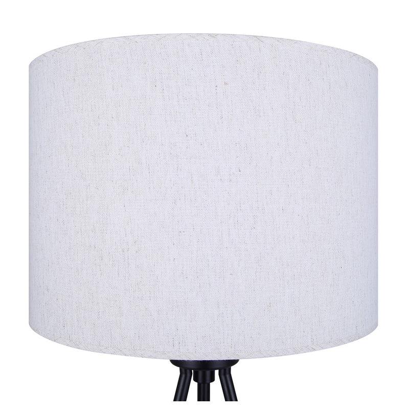 Canarm Holt 27.25in 1-Light Table Lamp | Modern Matte Black Tripod with Natural Fabric Shade | Bedside & Hallway | Model ITL2144B26BK