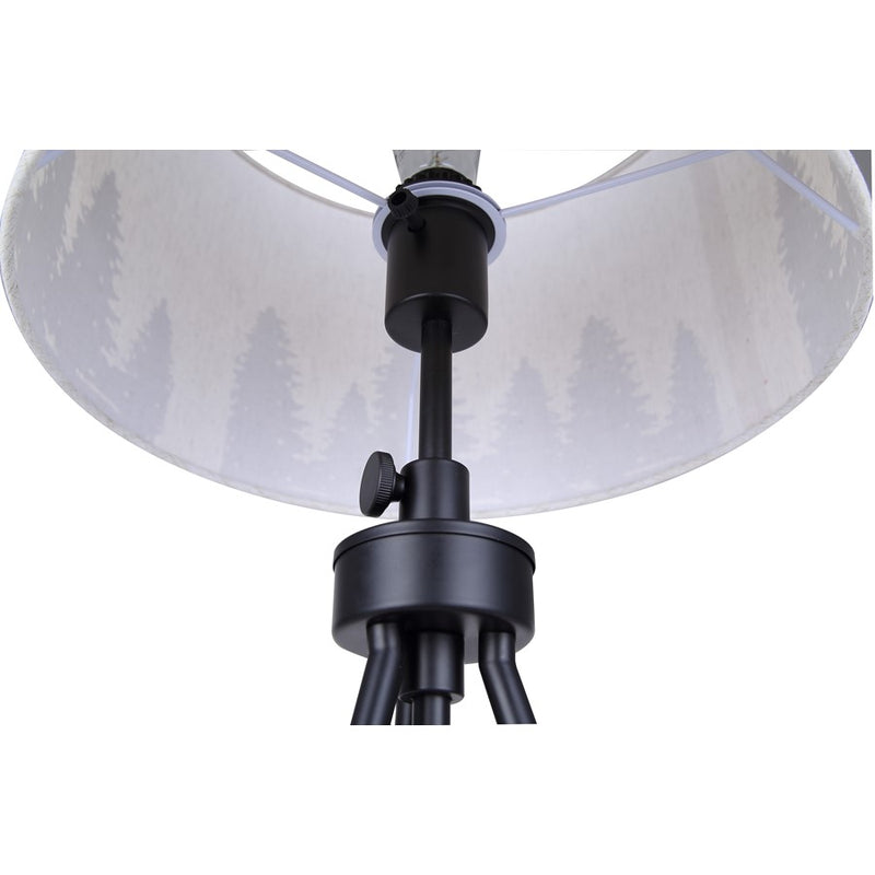 Canarm Holt 27.25in 1-Light Table Lamp | Modern Matte Black Tripod with Tree Motif Shade | Bedside & Reading Corner | Model ITL2145B26BK