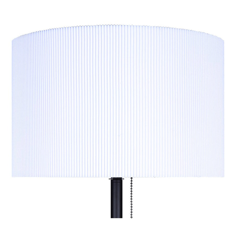 Canarm Carmynn 24.25in 1-Light Table Lamp | Modern Matte Black with White Ribbed Shade | Bedroom & Home Office | Model ITL288A24BK