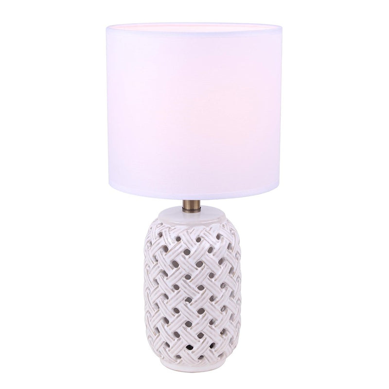 Canarm Luana 1 Light 16.25" Table Lamp, Gold/White