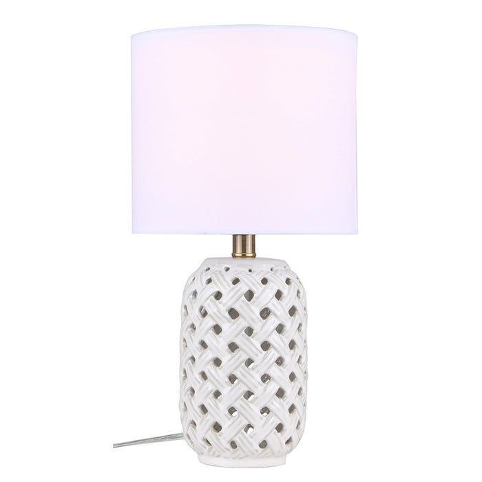 Canarm Luana 1 Light 16.25" Table Lamp, Gold/White