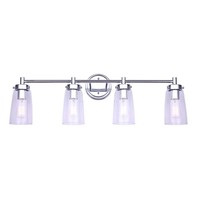 Canarm Rory 30in 4-Light Vanity Light | Chrome Metal | Bathroom & Powder Room | 30 x 6.25 x 10 in | Model IVL1016A04CH