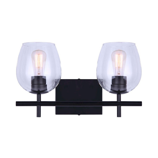 Canarm Cain 2-Light Vanity Light | Modern Black Metal | Bathroom & Powder Room Vanity Lighting | 16 x 7 x 10 in | Model IVL1019A02BK