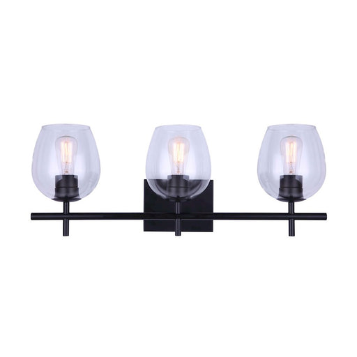 Canarm Cain 3-Light Vanity Light | Modern Black Metal | Bathroom & Powder Room Vanity Lighting | 25 x 7 x 10 in | Model IVL1019A03BK