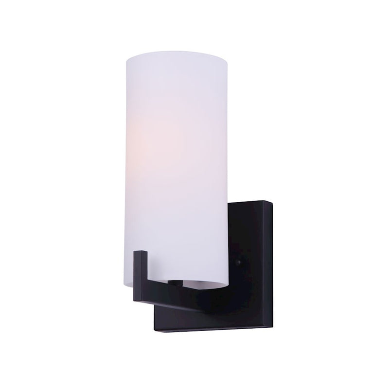 Canarm Bishop 6in 1-Light Wall Sconce | Matte Black and Opal Glass | Bathroom Vanity & Hallway | 6 x 10 x 5 in | Model IVL1052A01BK