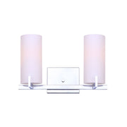 Canarm Bishop 16in 2-Light Vanity Light | Transitional Matte Chrome and Opal Glass | Bathroom Vanity | 16 x 6 x 10 in | Model IVL1052A02CH