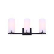 Canarm Bishop 24in 3-Light Vanity Light | Transitional Matte Black and Opal Glass | Bathroom Vanity | 24 x 6 x 10 in | Model IVL1052A03BK