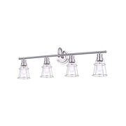 Canarm Dree 33in 4-Light Vanity Light | Industrial Brushed Nickel and Caged Shade | Bathroom Vanity | 7 x 33 x 11 in | Model IVL1053A04BN